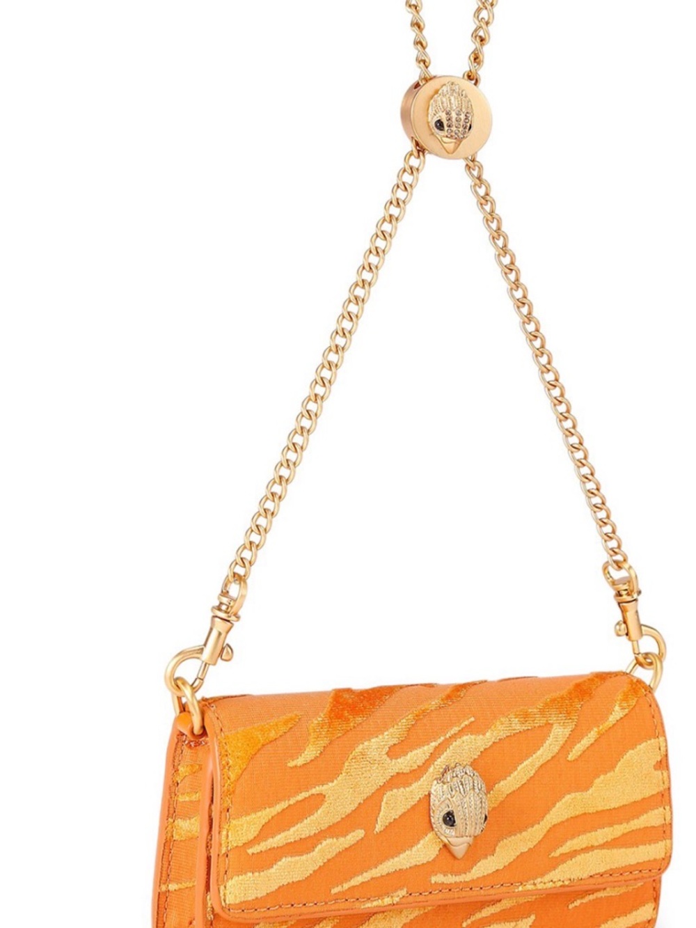 KURT GEIGER Gold-Tone Zebra Velvet Crossbody Bag - NWT- Sliding chain - Picture 4 of 4